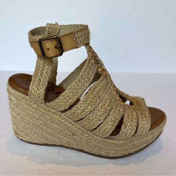 Blowfish Malibu Tan Rope Wedge Sandals with Braided Design Size 6 - Picture 4 of 9